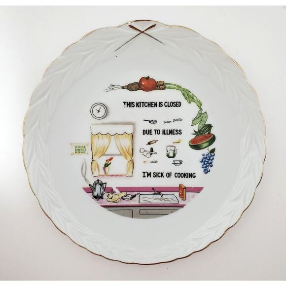 Vtg Decorative Ceramic Wall Plate This Kitchen is Closed  7" Japan - Picture 1 of 10